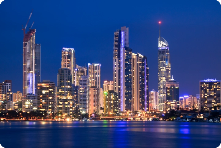 写真：サーファーズパラダイスの夜景クルーズ